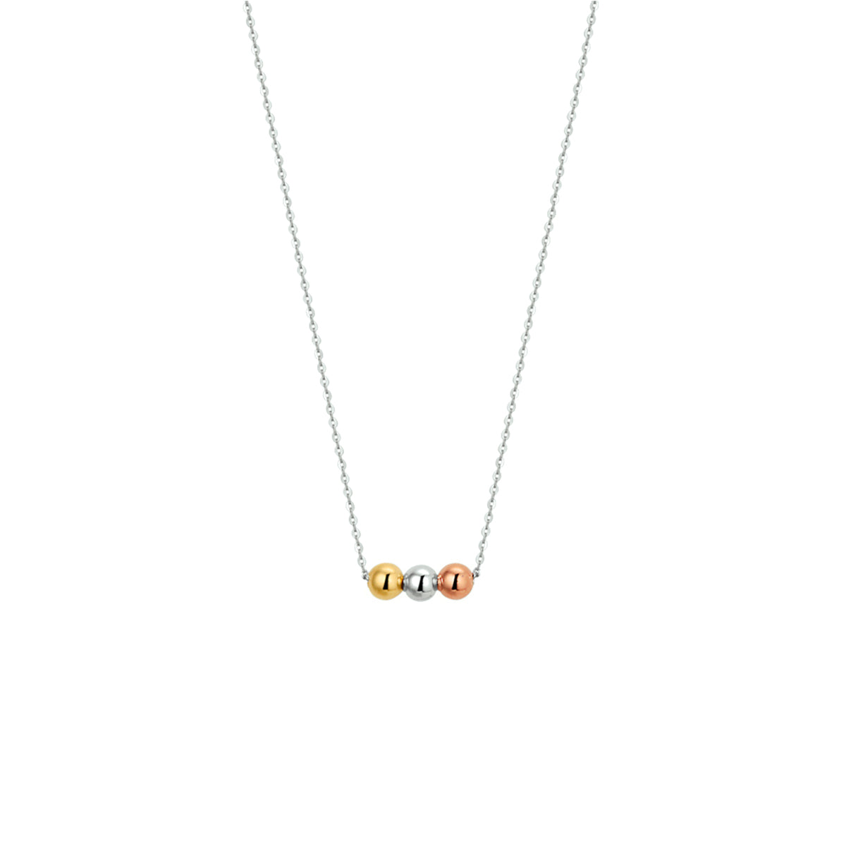 Halskette 0,8 mm Kugeln dreifarbig 40 - 42 - 44 cm 14K dreifarbiges Gold