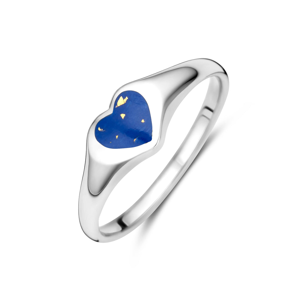 Ring Herz Lapislazuli Silber rhodiniert
