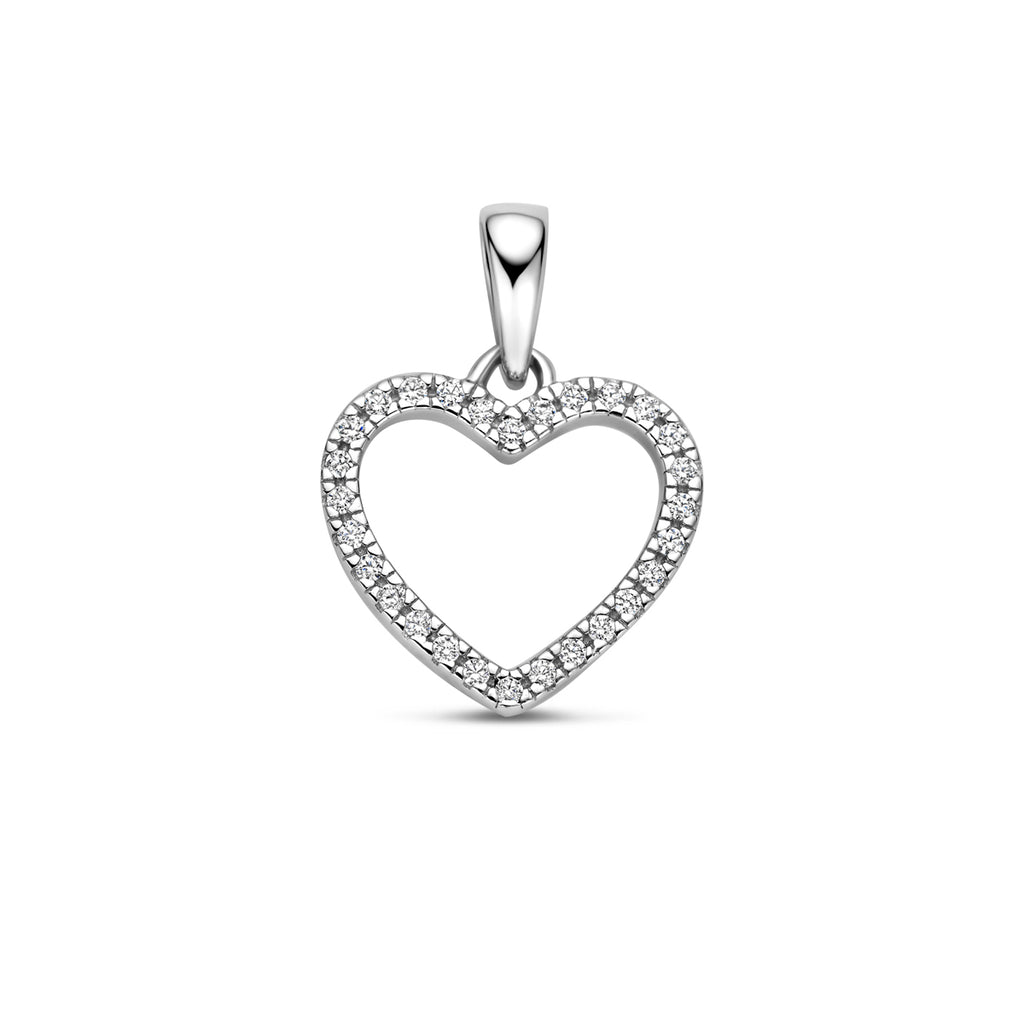 hanger hart zirkonia zilver gerhodineerd