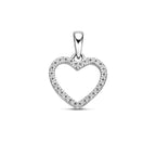 hanger hart zirkonia zilver gerhodineerd