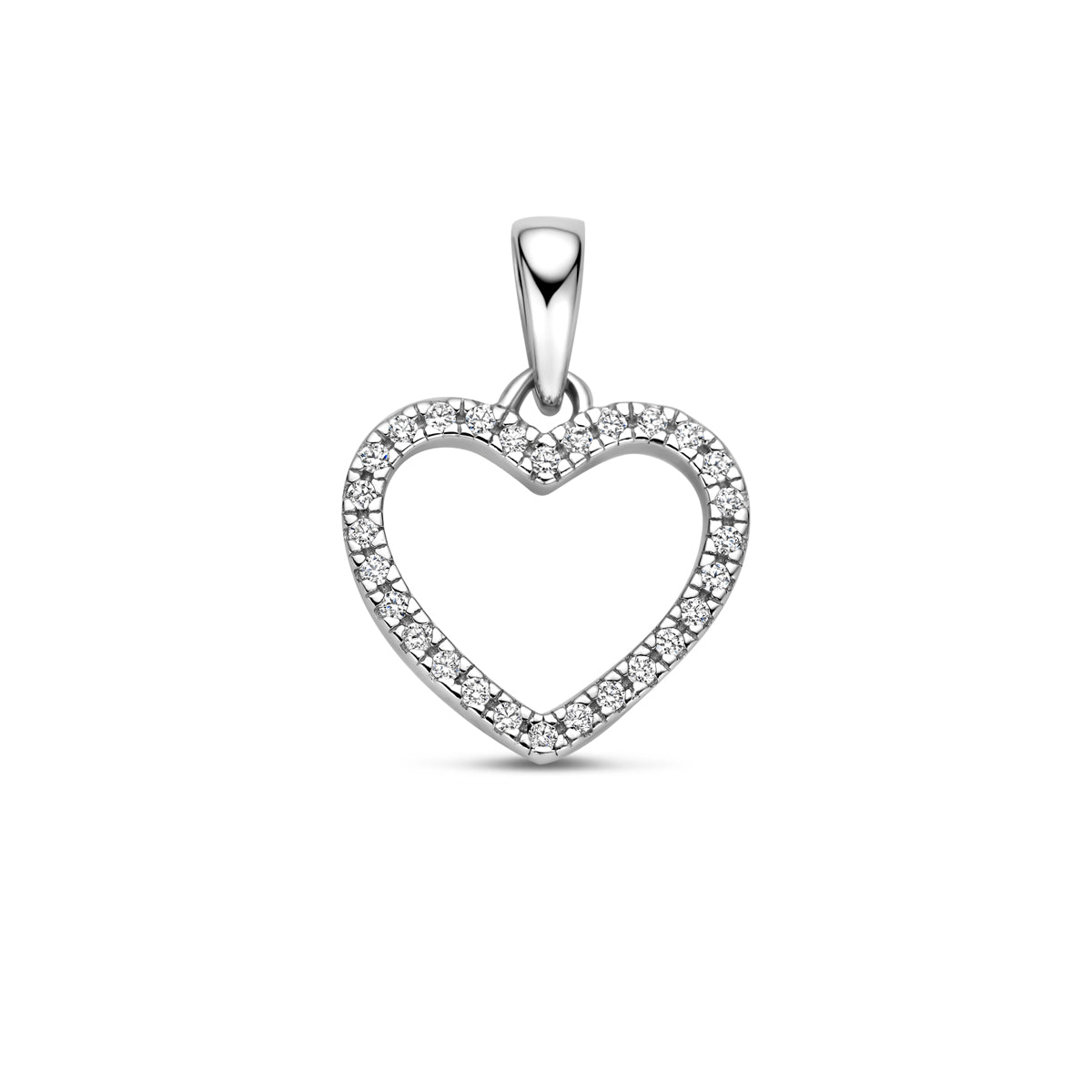hanger hart zirkonia zilver gerhodineerd