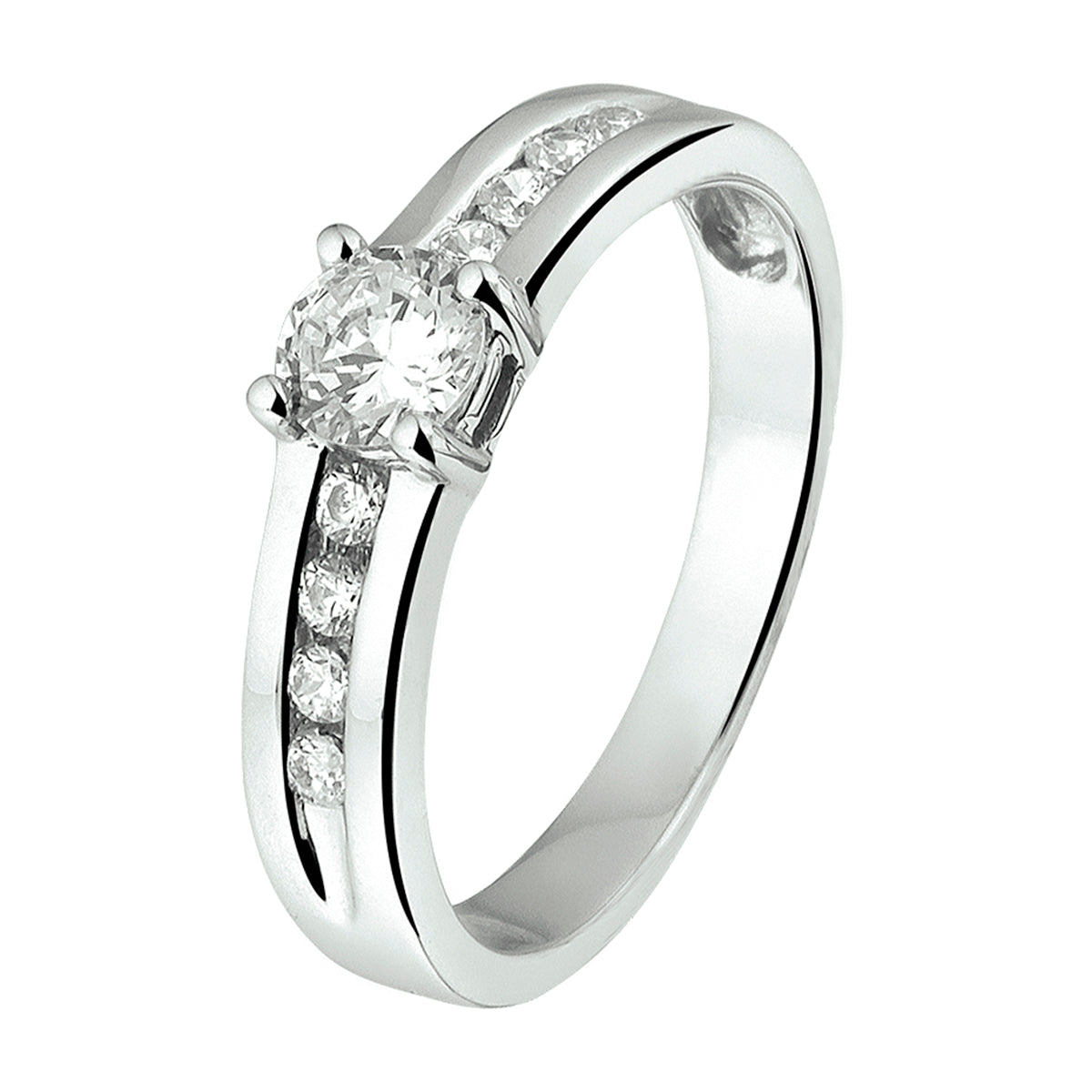 Ring Zirkonia Silber rhodiniert