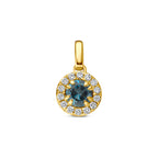 hanger london blue topaas en lab grown diamant 0.08ct f vs 7 mm 14K geelgoud