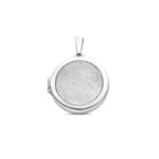medaillon poli/glitter gediamanteerd 30 mm zilver gerhodineerd