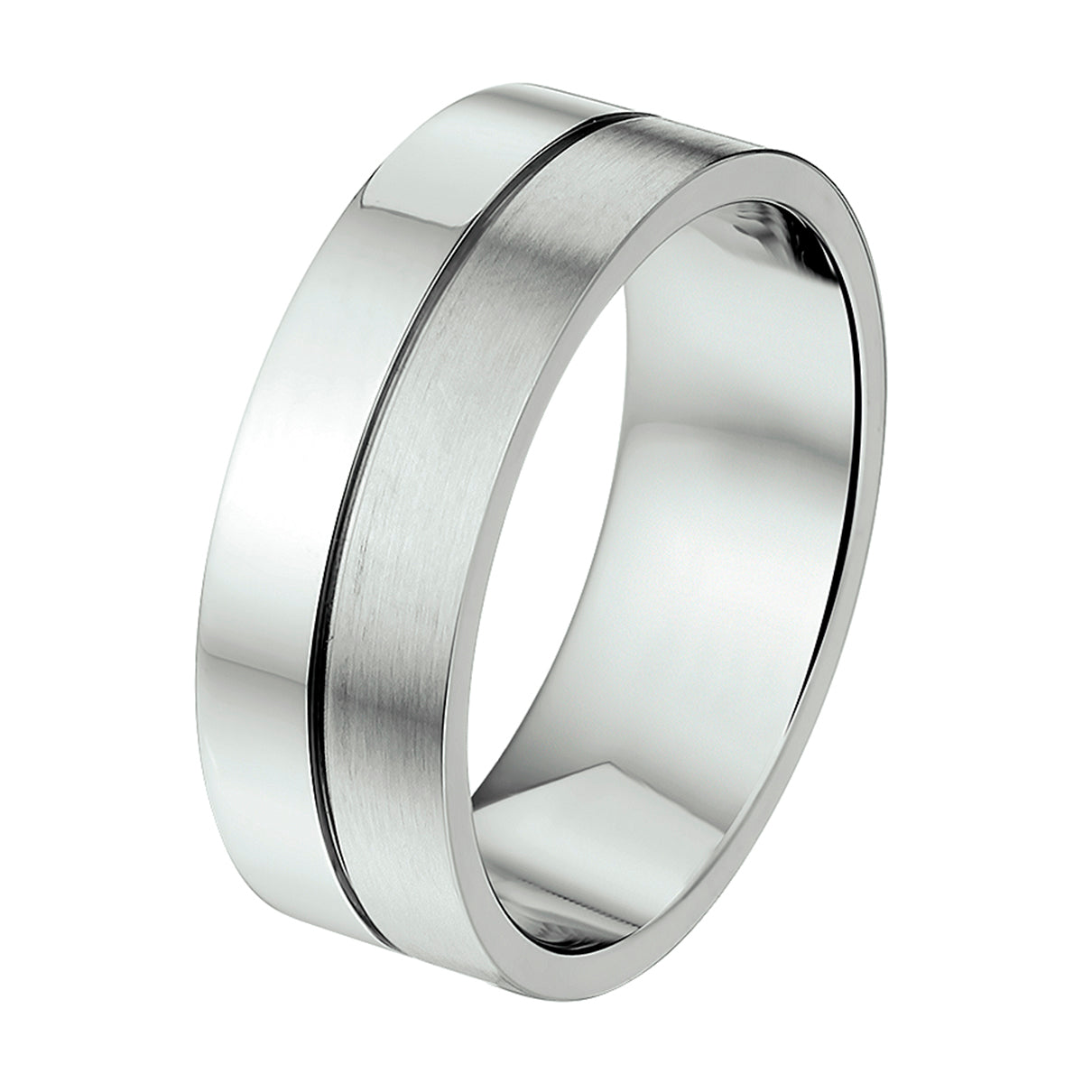 Ring 8 mm ohne Zirkonia Edelstahl