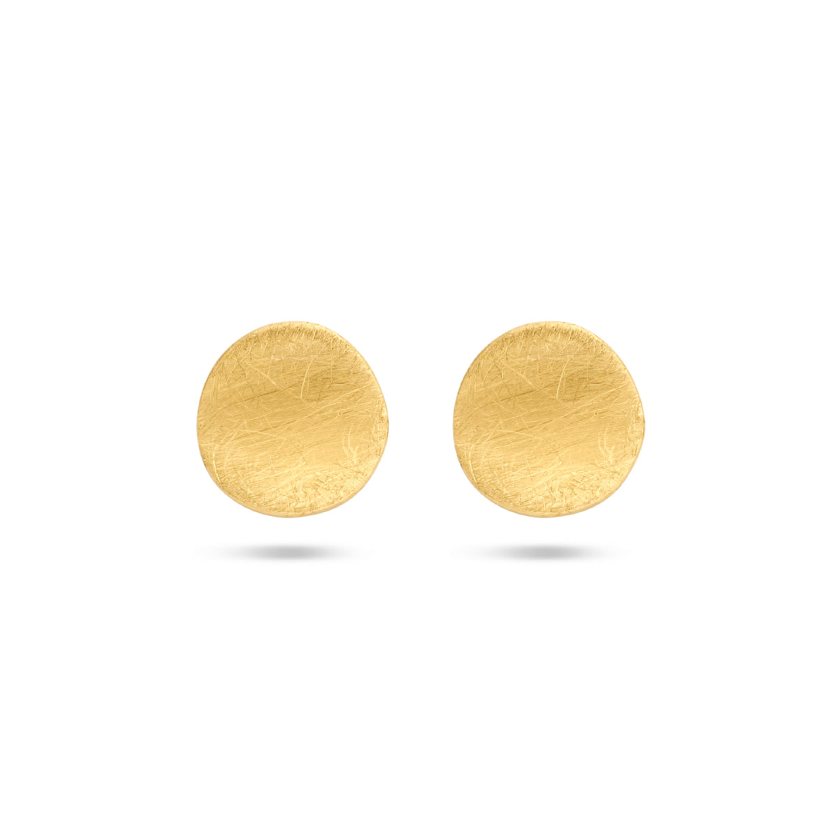 oorknoppen scratch 14K geelgoud - rond