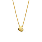 Halskette Herz Labordiamant 0.01ct G VS 36 - 38 - 40 cm 14K Gelbgold