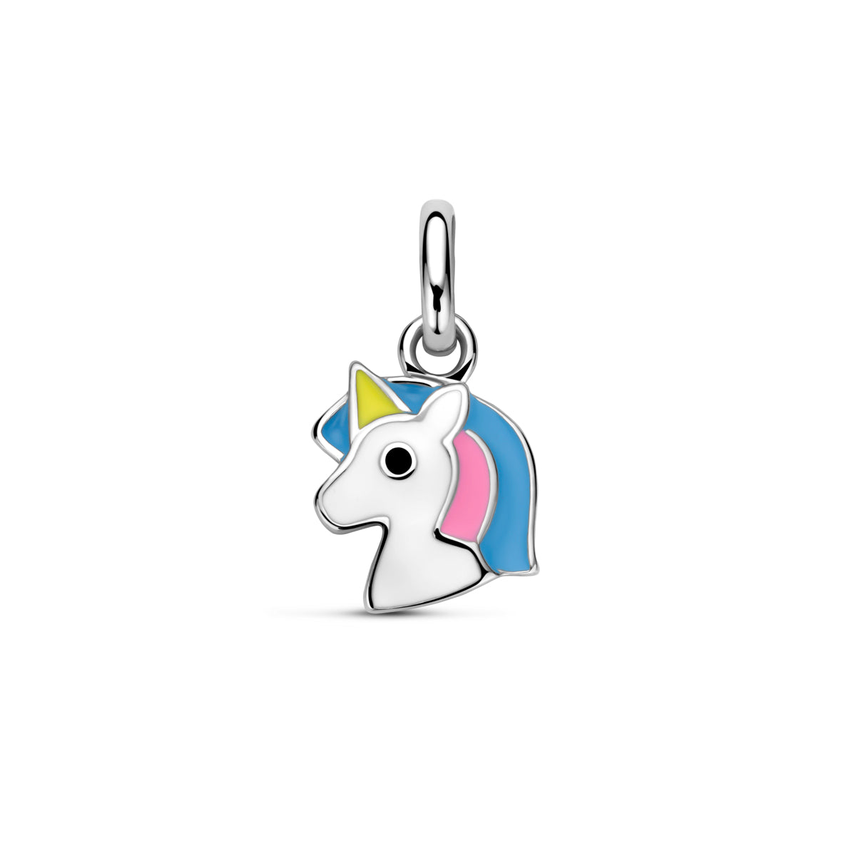 Anhänger Emaille Einhorn 10 mm Silber rhodiniert