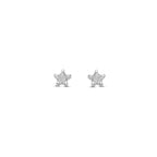 oorknoppen ster zirkonia 3,5 mm zilver gerhodineerd