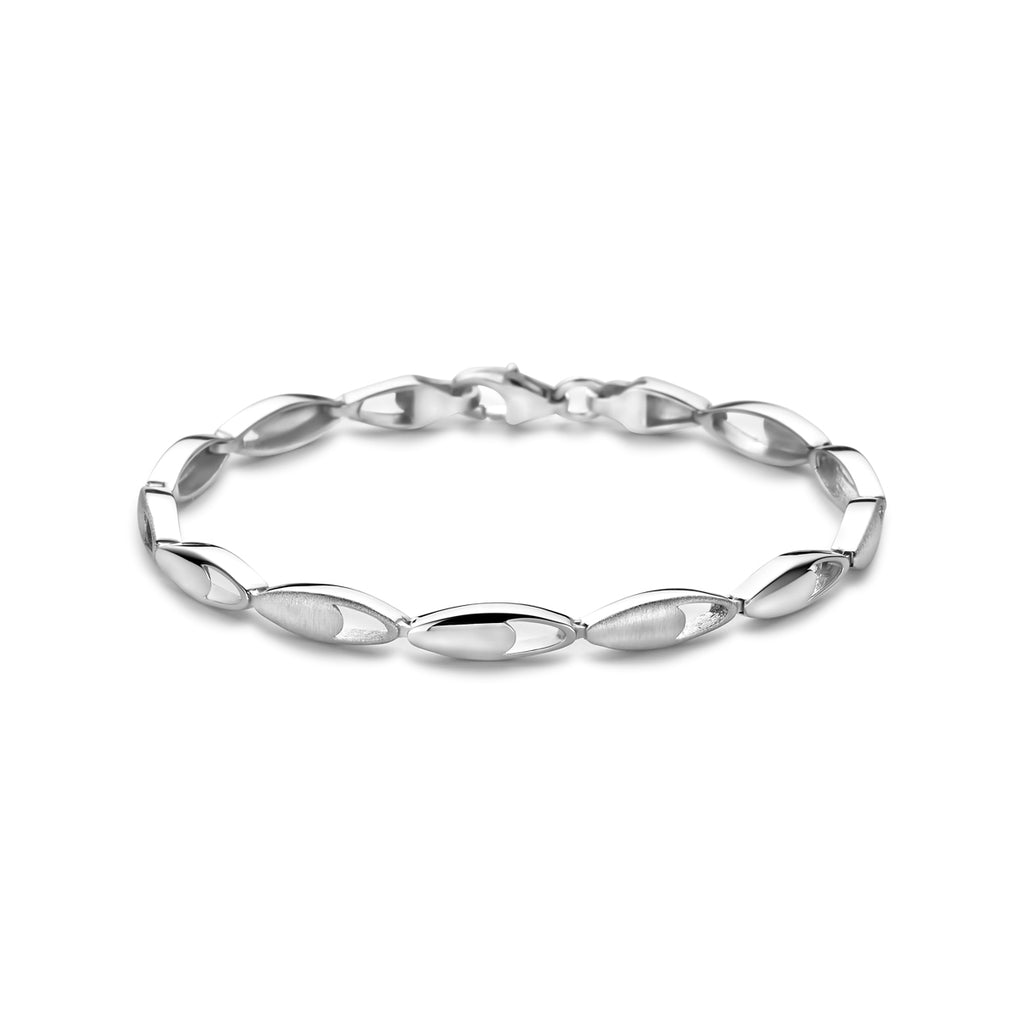 Armband poly/matt 4,5 mm 19 cm Silber rhodiniert