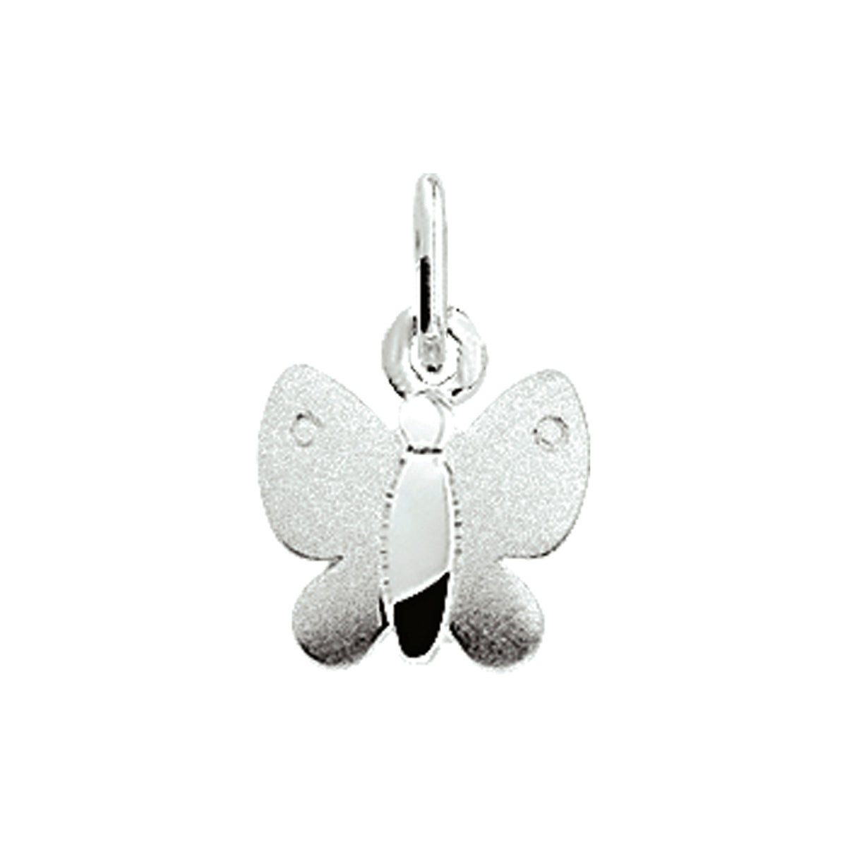 Anhänger Schmetterling Poly/Mattsilber Weiß