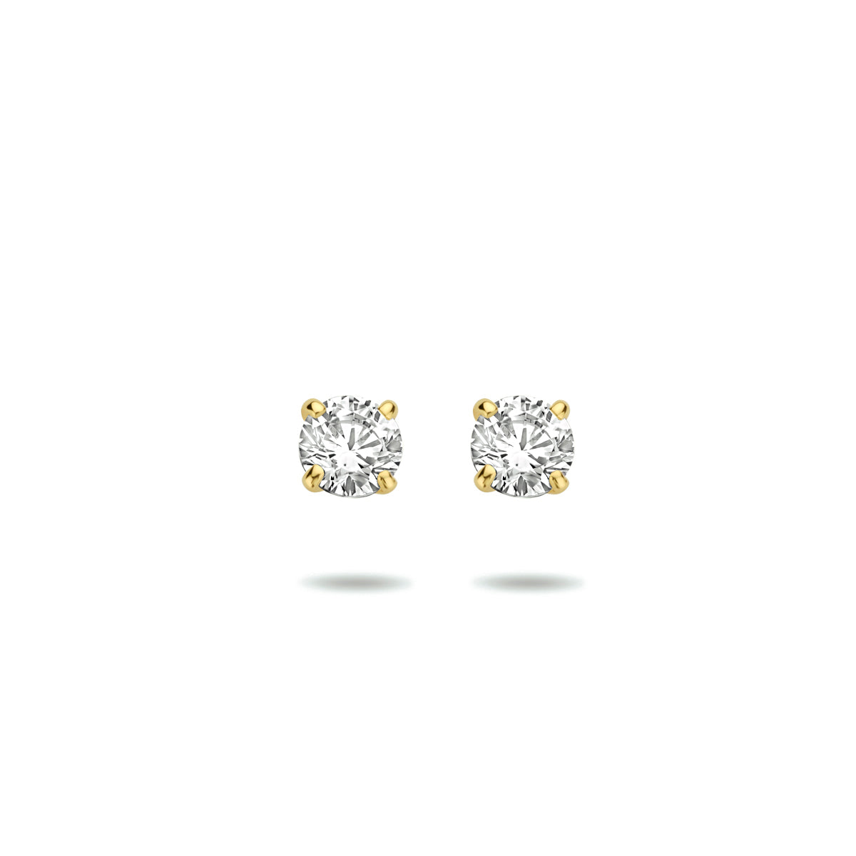 oorknoppen zirkonia 14K geelgoud