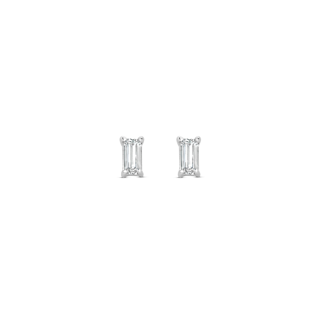 oorknoppen zirkonia 4,5 mm zilver gerhodineerd