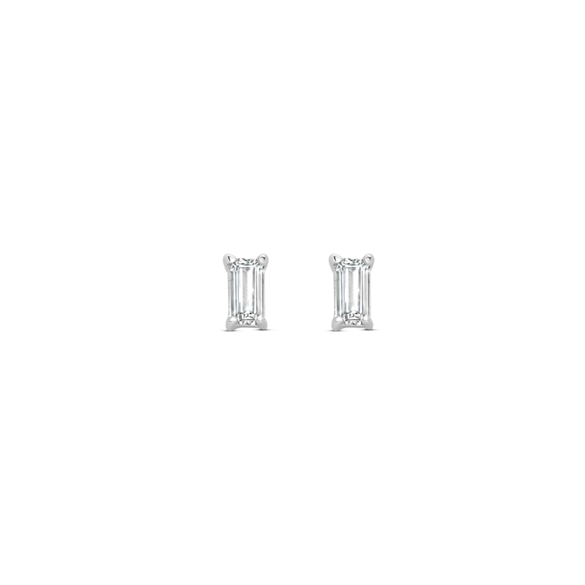 oorknoppen zirkonia 4,5 mm zilver gerhodineerd
