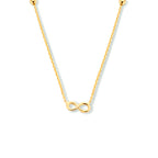 collier infinity en bolletjes 40 - 42 - 44 cm 14K geelgoud