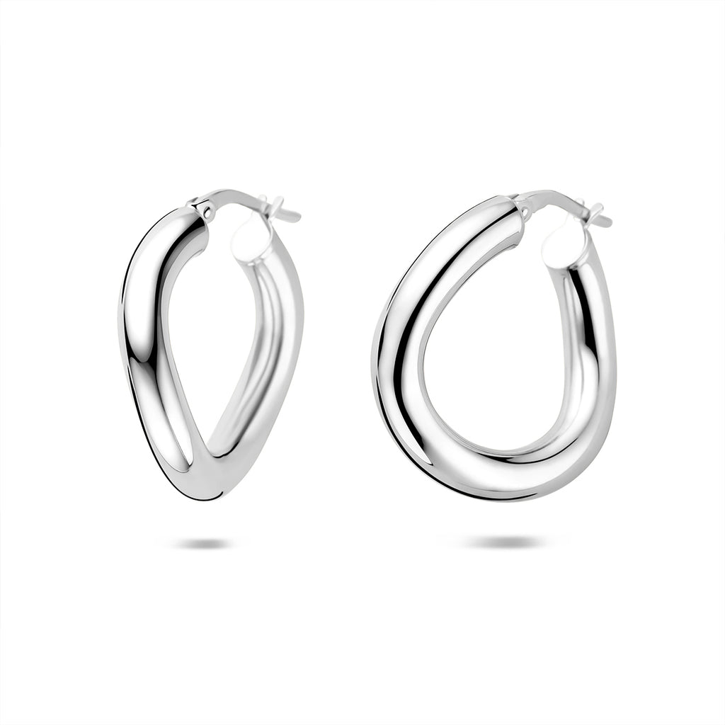 oorringen 23 mm zilver gerhodineerd