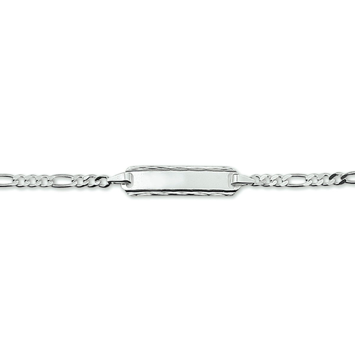 Gravurarmband Figaroplatte 5,0 mm silberweiß