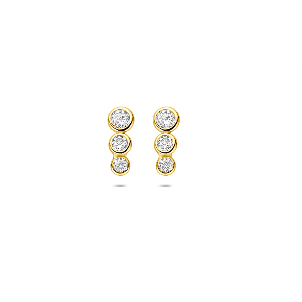 9k Ohrstecker Zirkonia 9 mm 9K Gelb