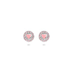Ohrstecker Emaille Herz Zirkonia 7 mm Silber rhodiniert