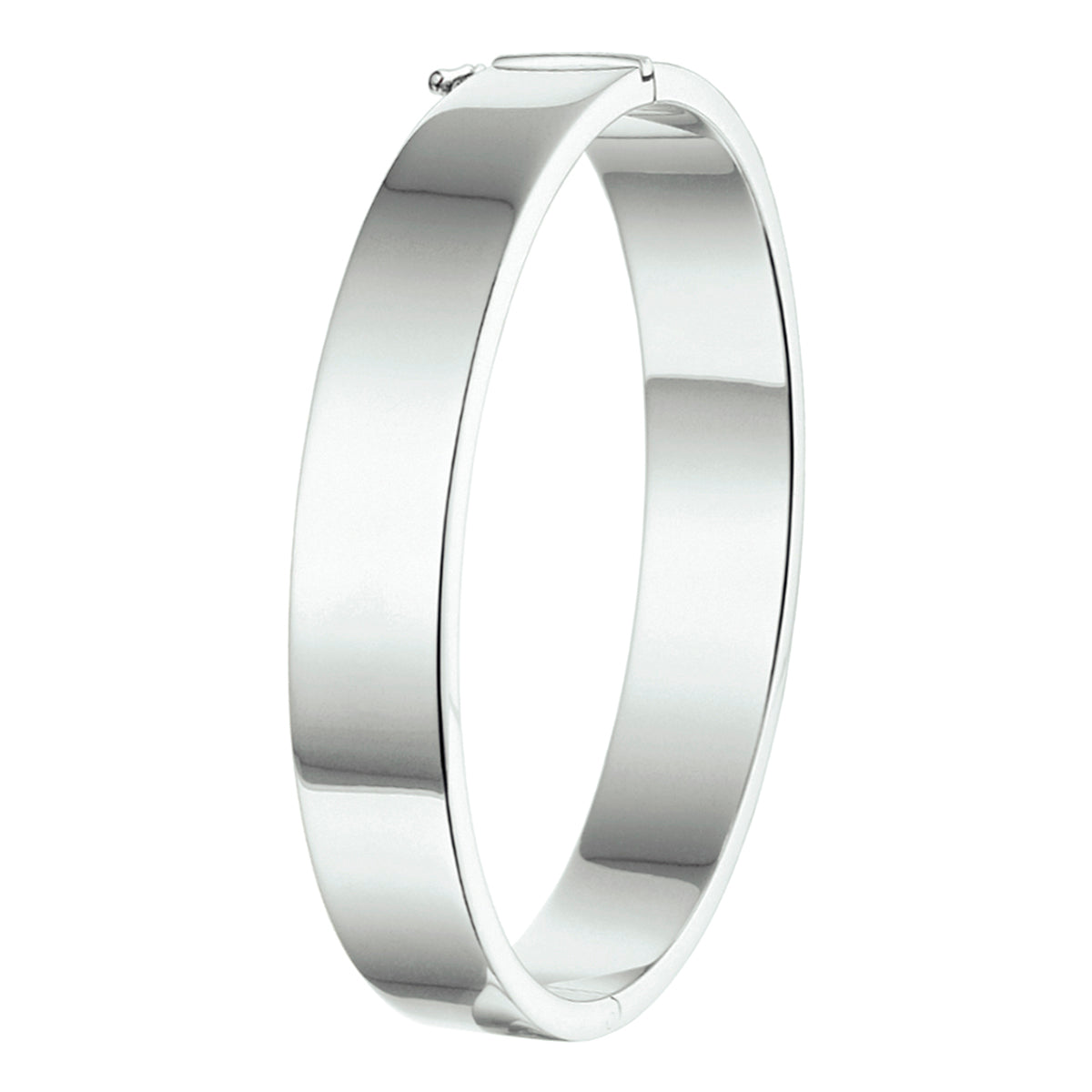 Armreif Scharnier 10 mm Flachrohr silber rhodiniert