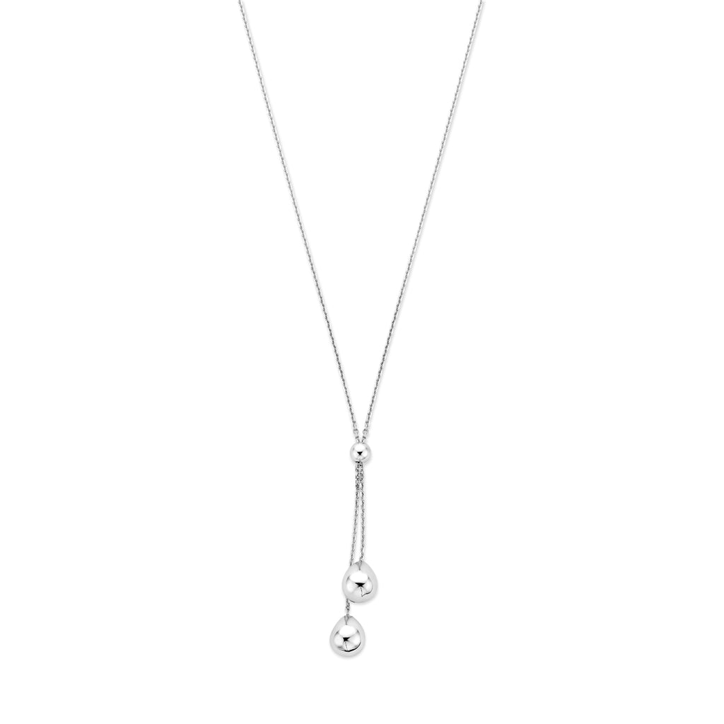 Y-Kette Kugeln 70 cm Silber rhodiniert