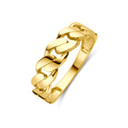 ring schakel 14K geelgoud
