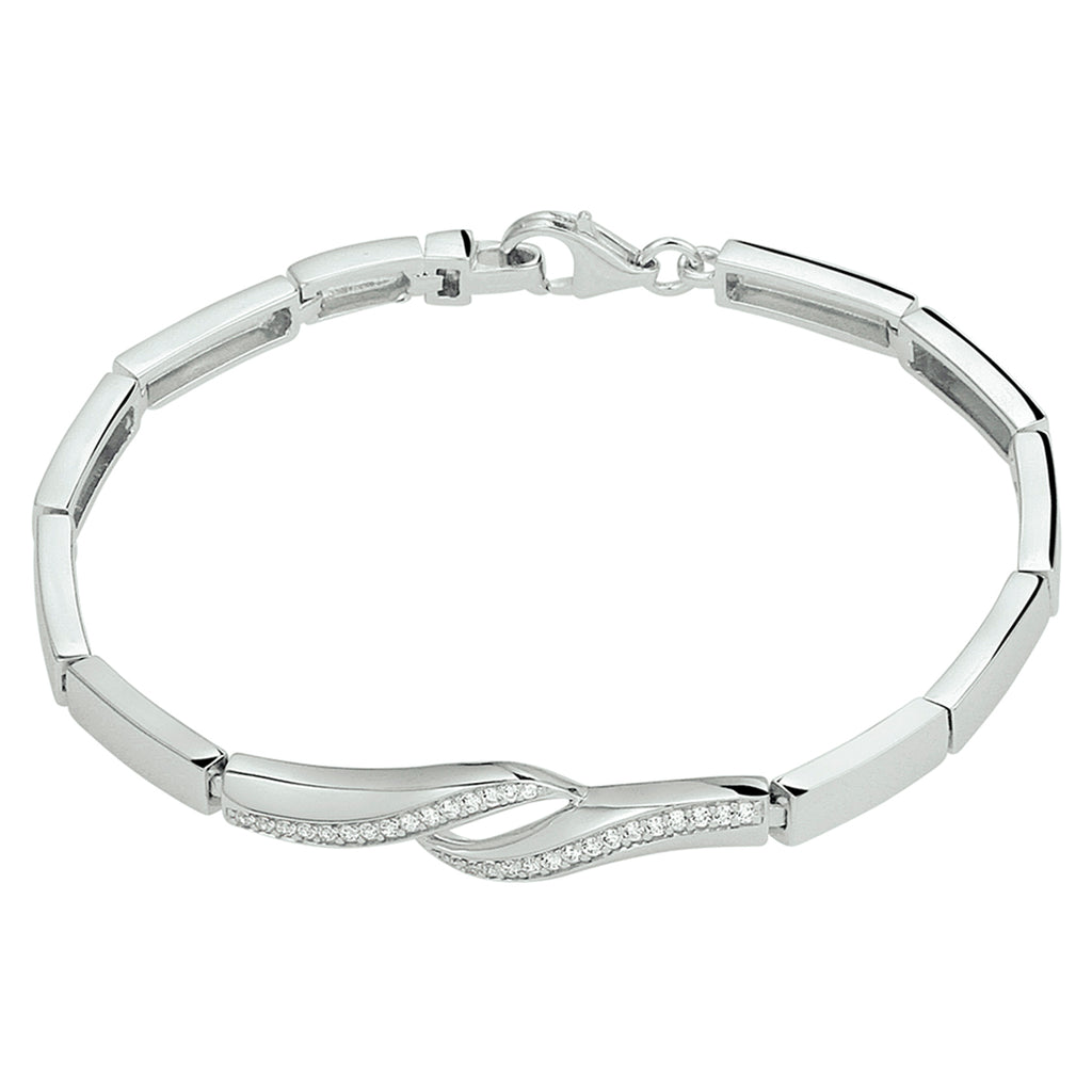Armband Zirkonia 7 mm 18,5 cm Silber rhodiniert