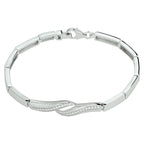 Armband Zirkonia 7 mm 18,5 cm Silber rhodiniert