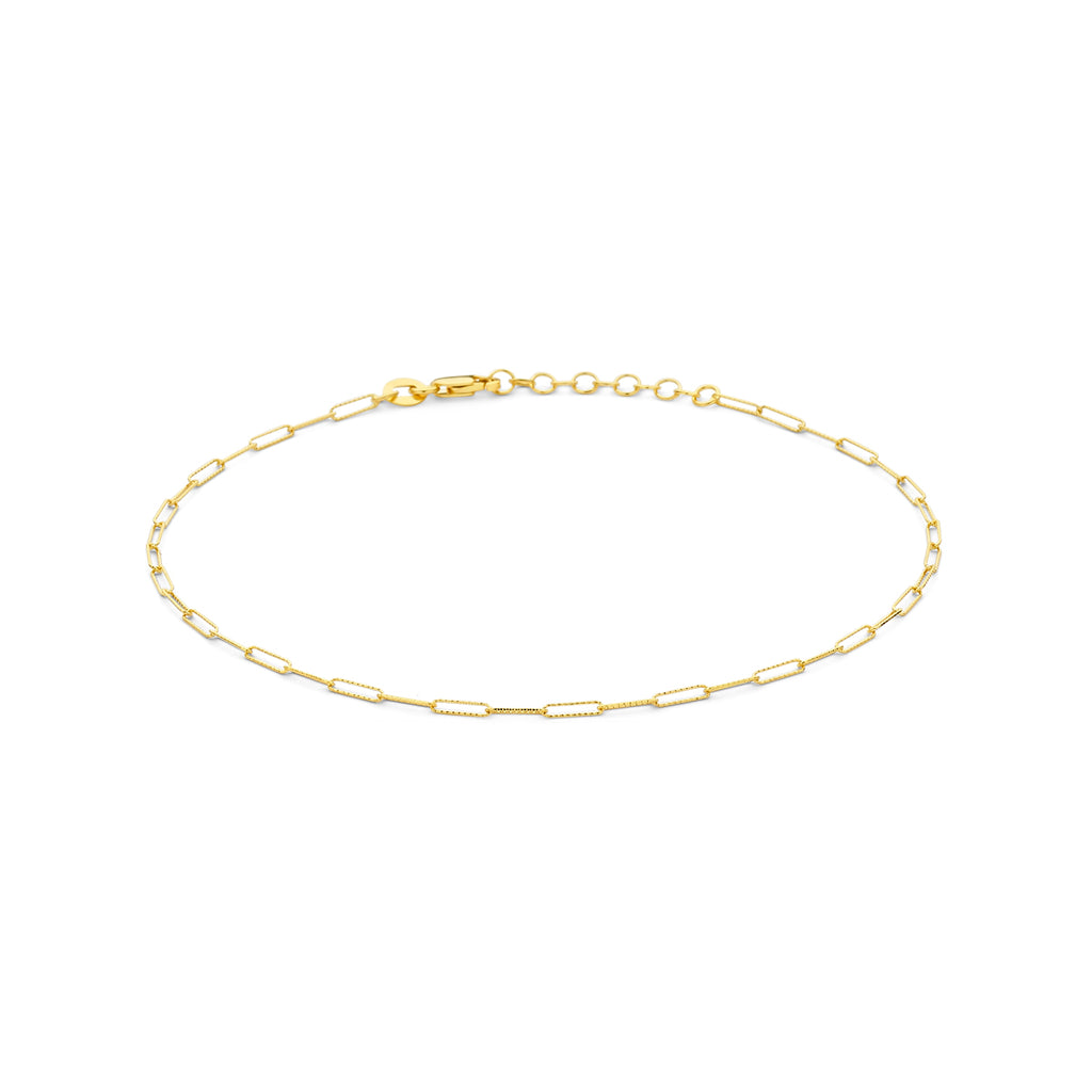Fußkettchen, diamantiert, 1,8 mm, 24 + 2 cm, 14K Gelbgold