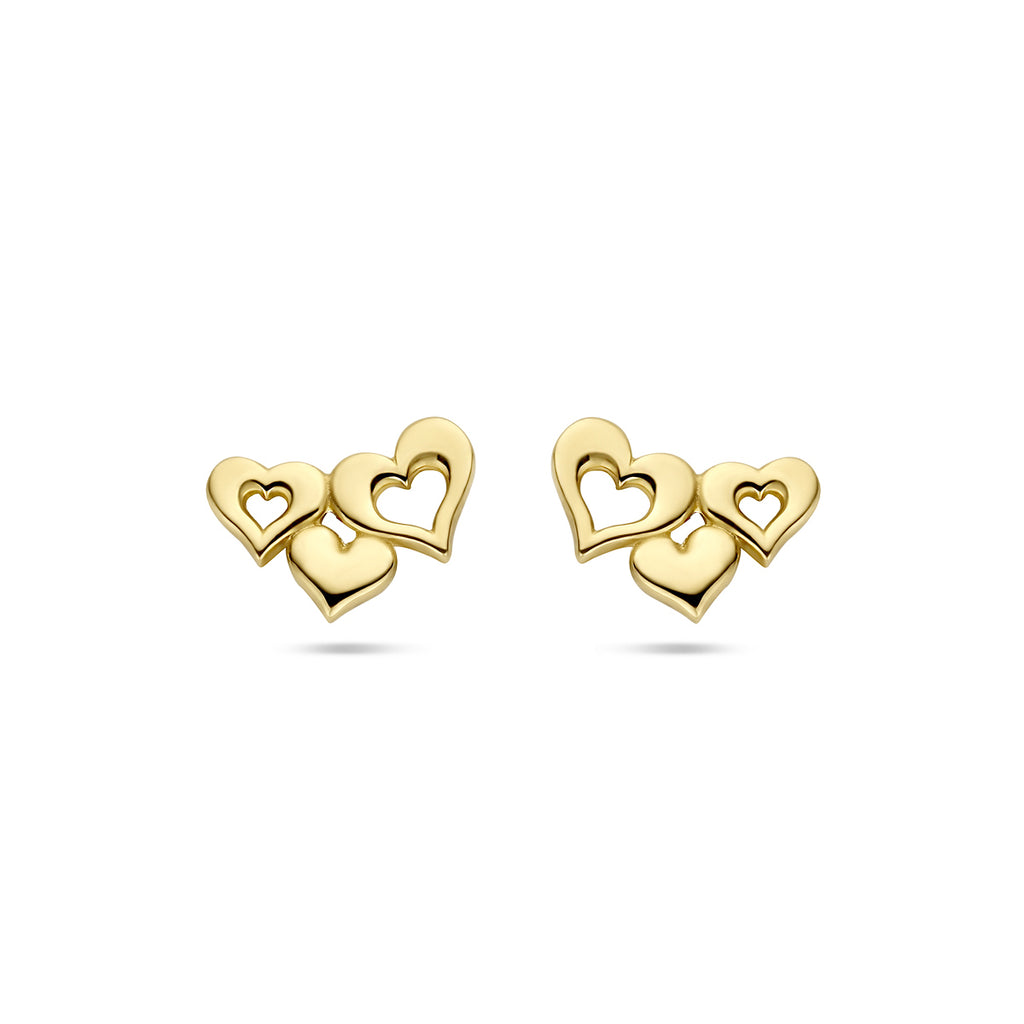 Ohrstecker Herzen 14K Gelbgold