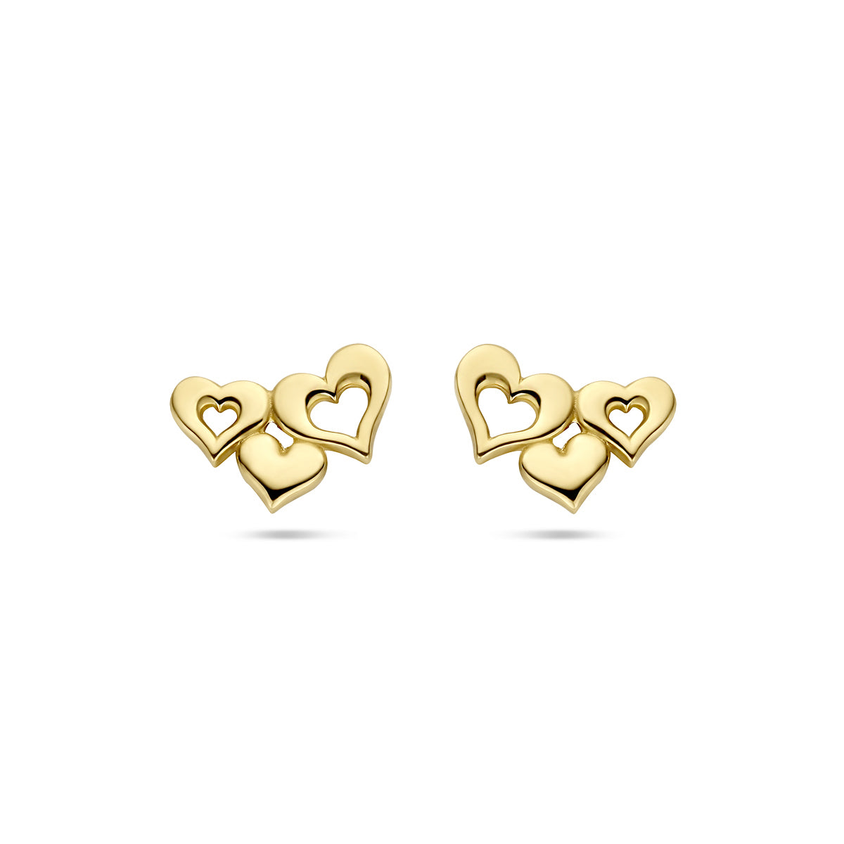 Ohrstecker Herzen 14K Gelbgold