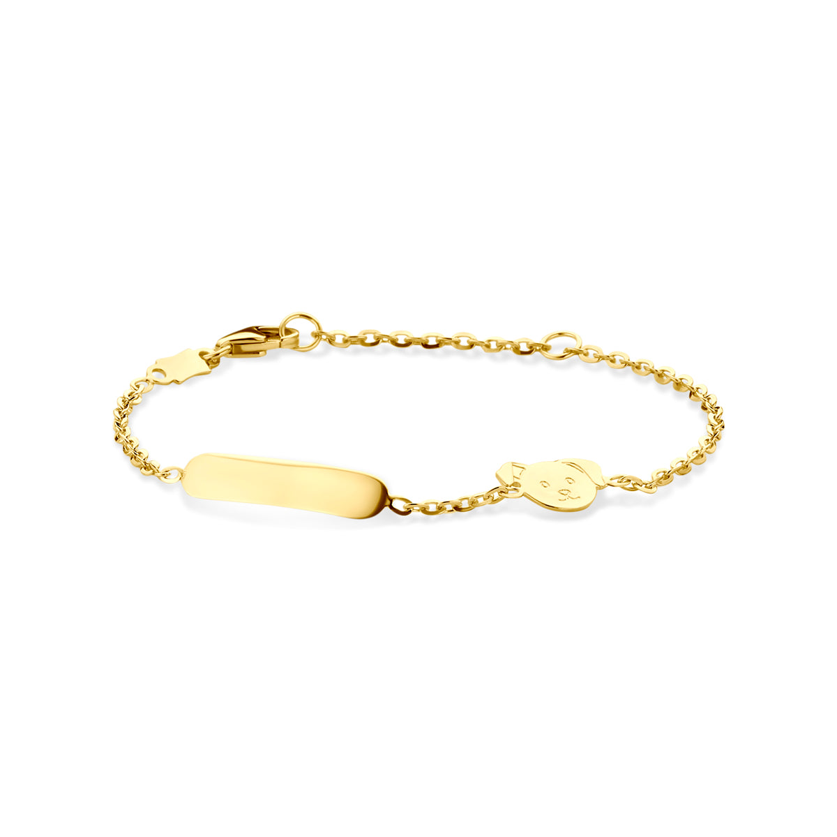Gravurarmband Hund 11 - 13 cm 14K Gelbgold