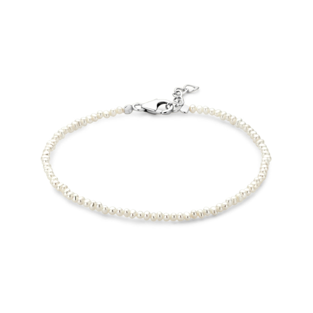 Armband Perlen 16,5 + 2 cm Silber rhodiniert