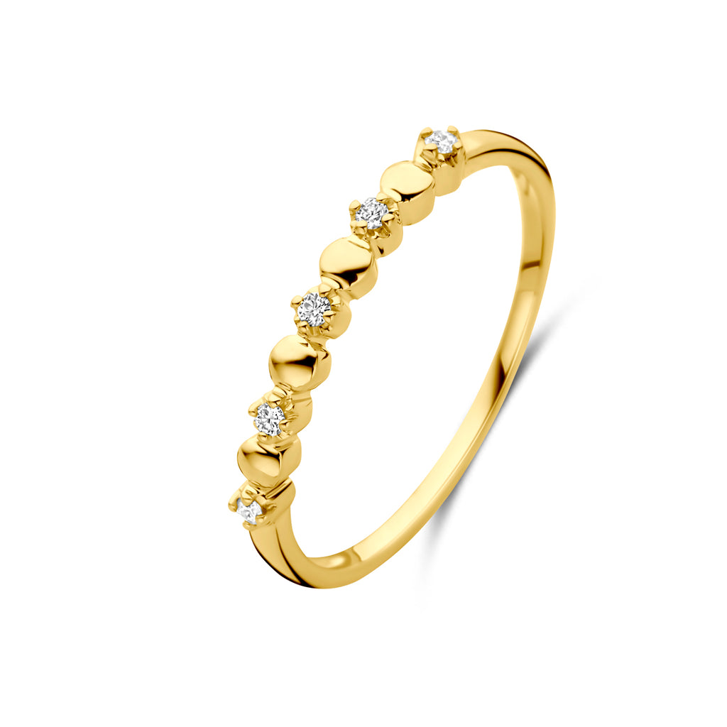 ring diamant 0.05ct h si 14K geelgoud
