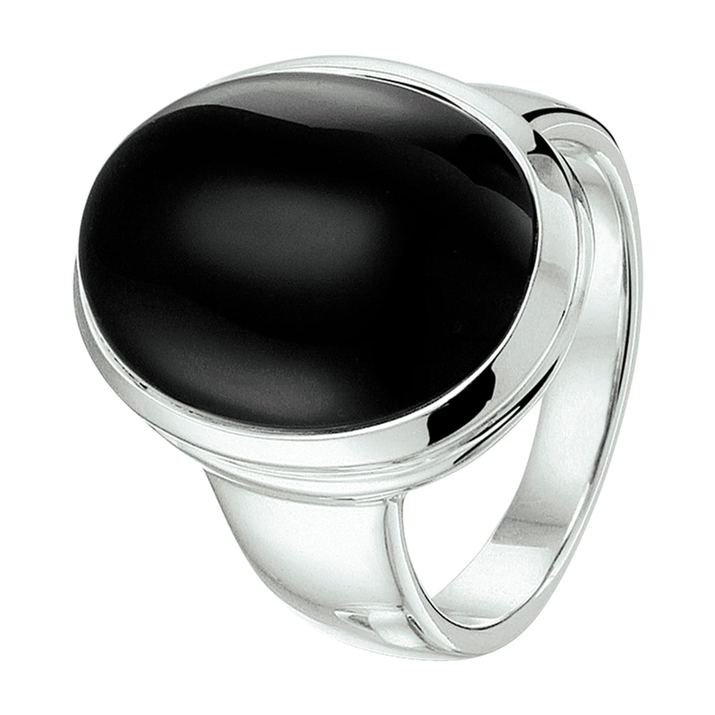 Ring Onyx Silber rhodiniert