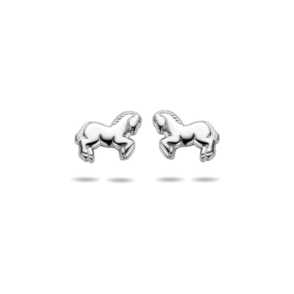 Ohrstecker Pferd 8,5 mm Silber rhodiniert