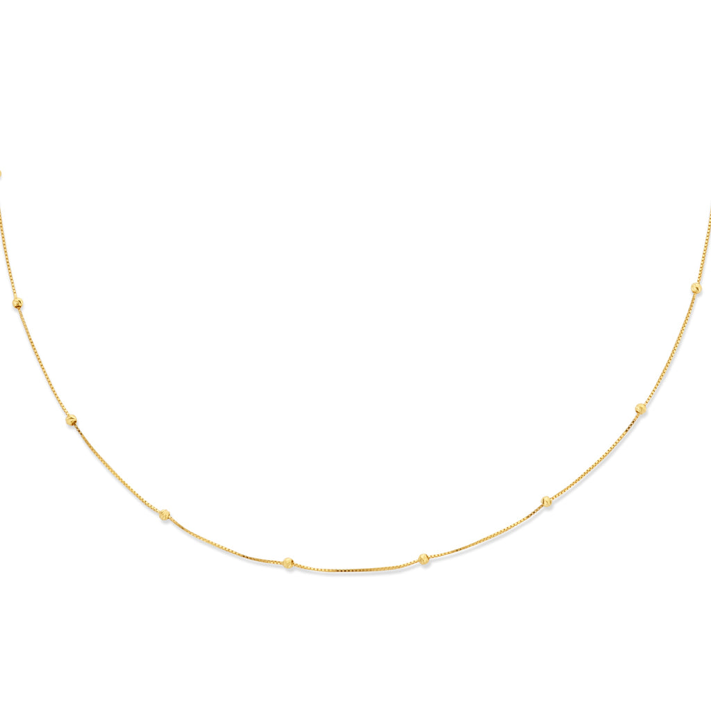 collier bolletjes gediamanteerd 0,5 mm 42 - 45 cm 14K geelgoud