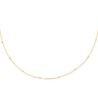 collier bolletjes gediamanteerd 0,5 mm 42 - 45 cm 14K geelgoud