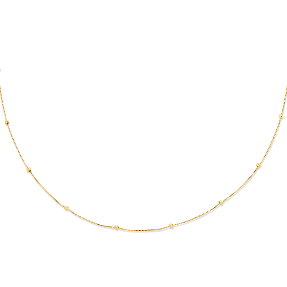 collier bolletjes gediamanteerd 0,5 mm 42 - 45 cm 14K geelgoud