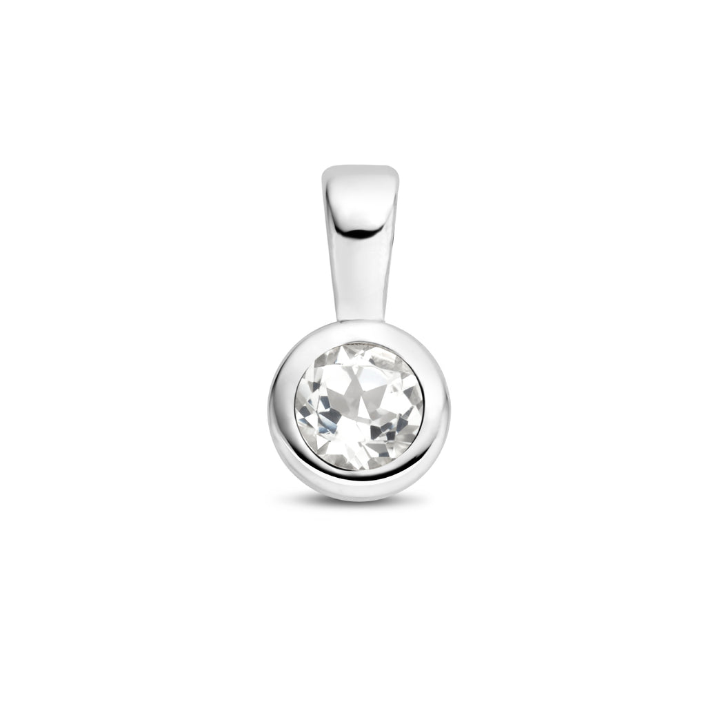 hanger met geboortesteen 11 mm zilver gerhodineerd