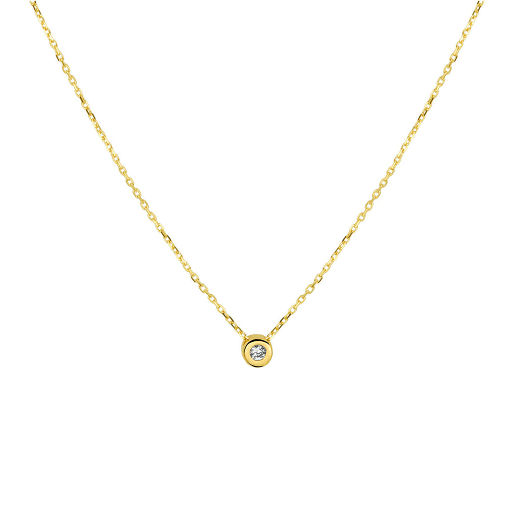 collier zirkonia 42 - 44 - 46 cm 14K geelgoud