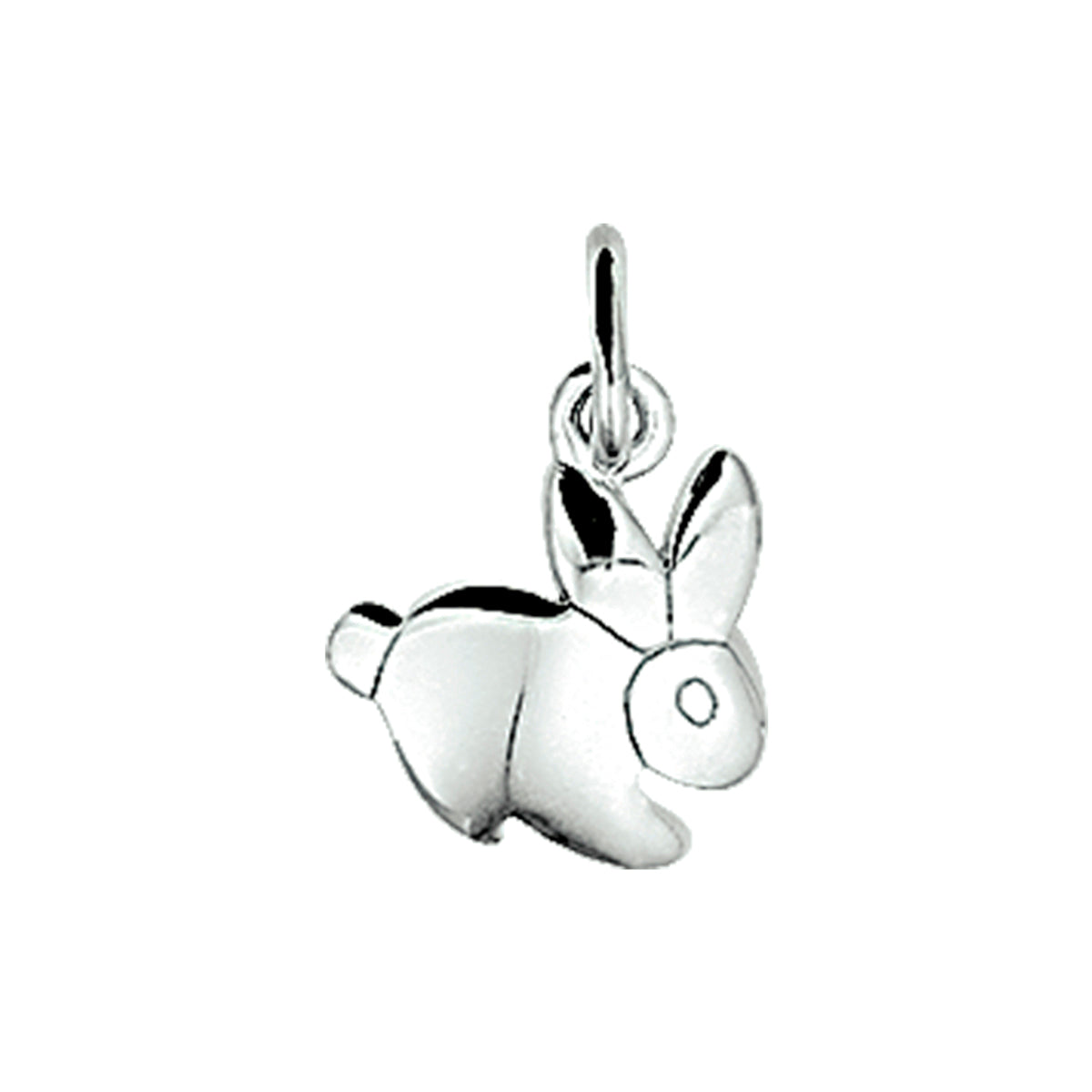Anhänger Hase 11 mm Silber weiß