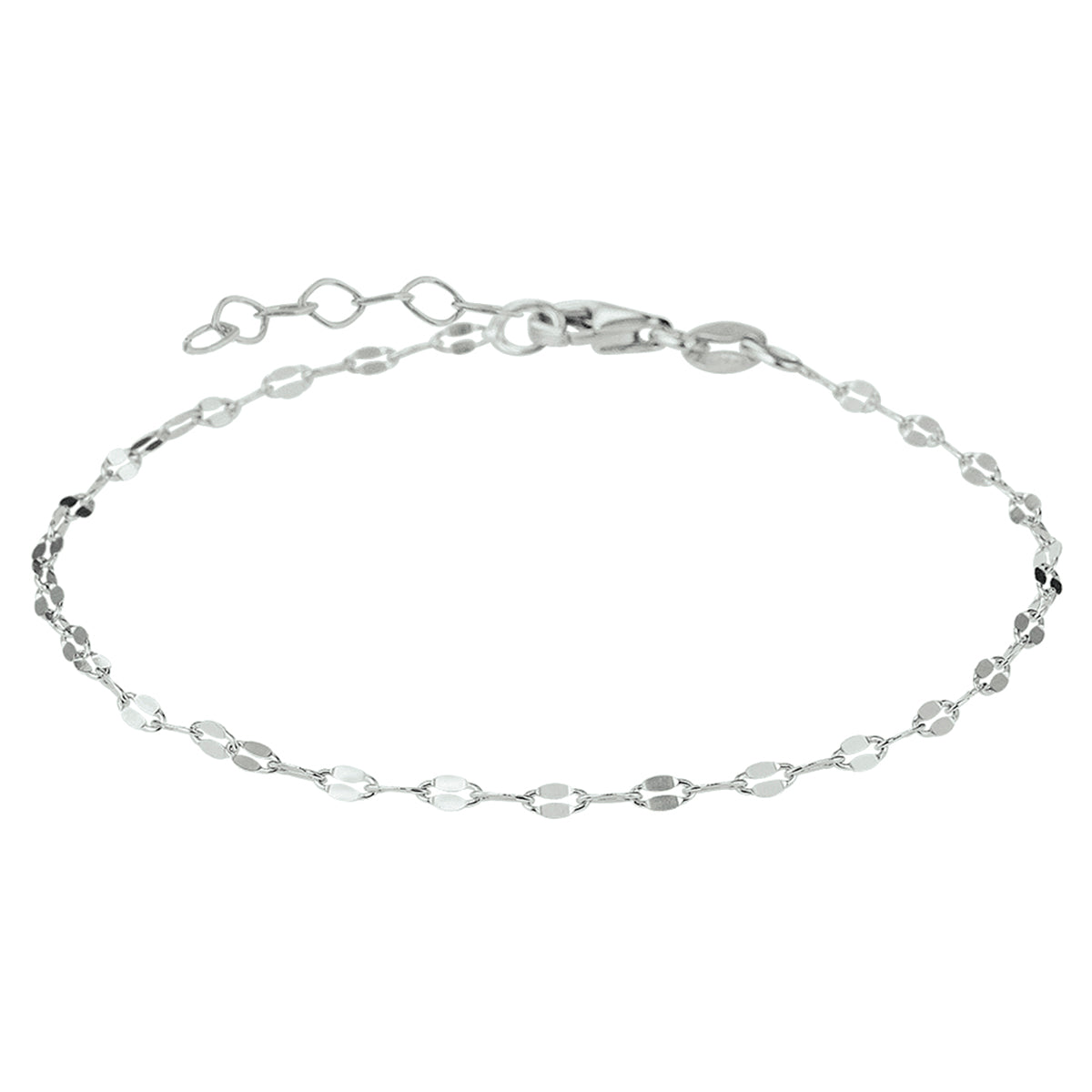 enkelbandje 2,2 mm 24 + 2 cm zilver gerhodineerd