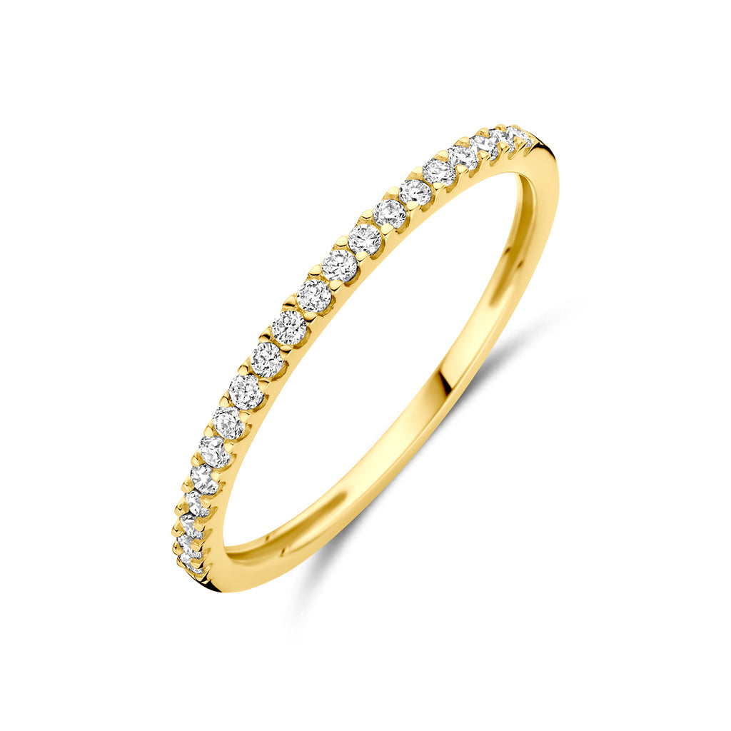 Ring mit im Labor gezüchtetem Diamanten 0.15ct H SI 14K Gelbgold