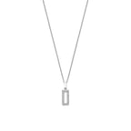 collier zirkonia 41 + 4 cm zilver gerhodineerd