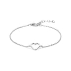 Armband Herz 1,3 mm 15,5 + 2,5 cm Silber rhodiniert