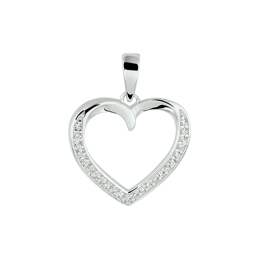 hanger hart zirkonia zilver gerhodineerd