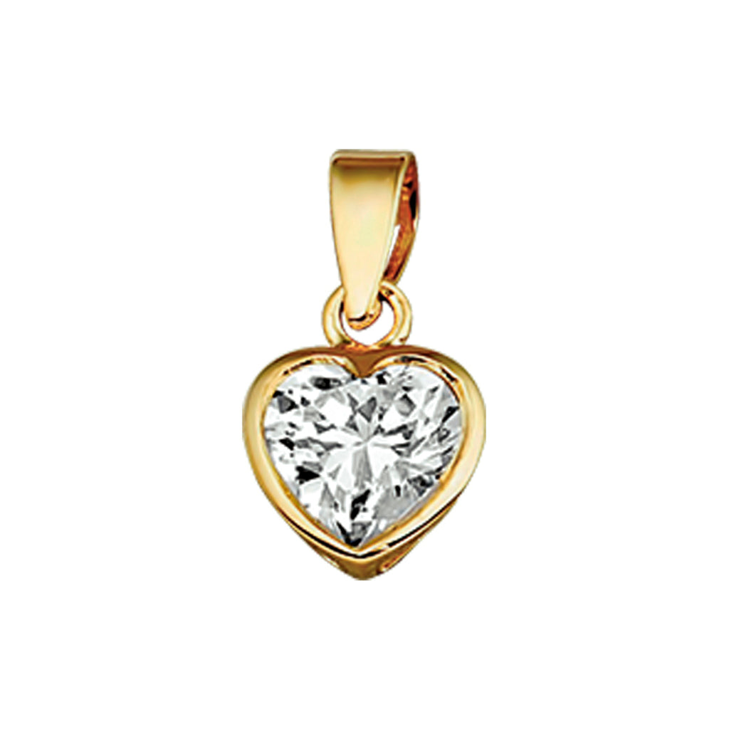 Anhänger Herz Zirkonia 14K Gelbgold