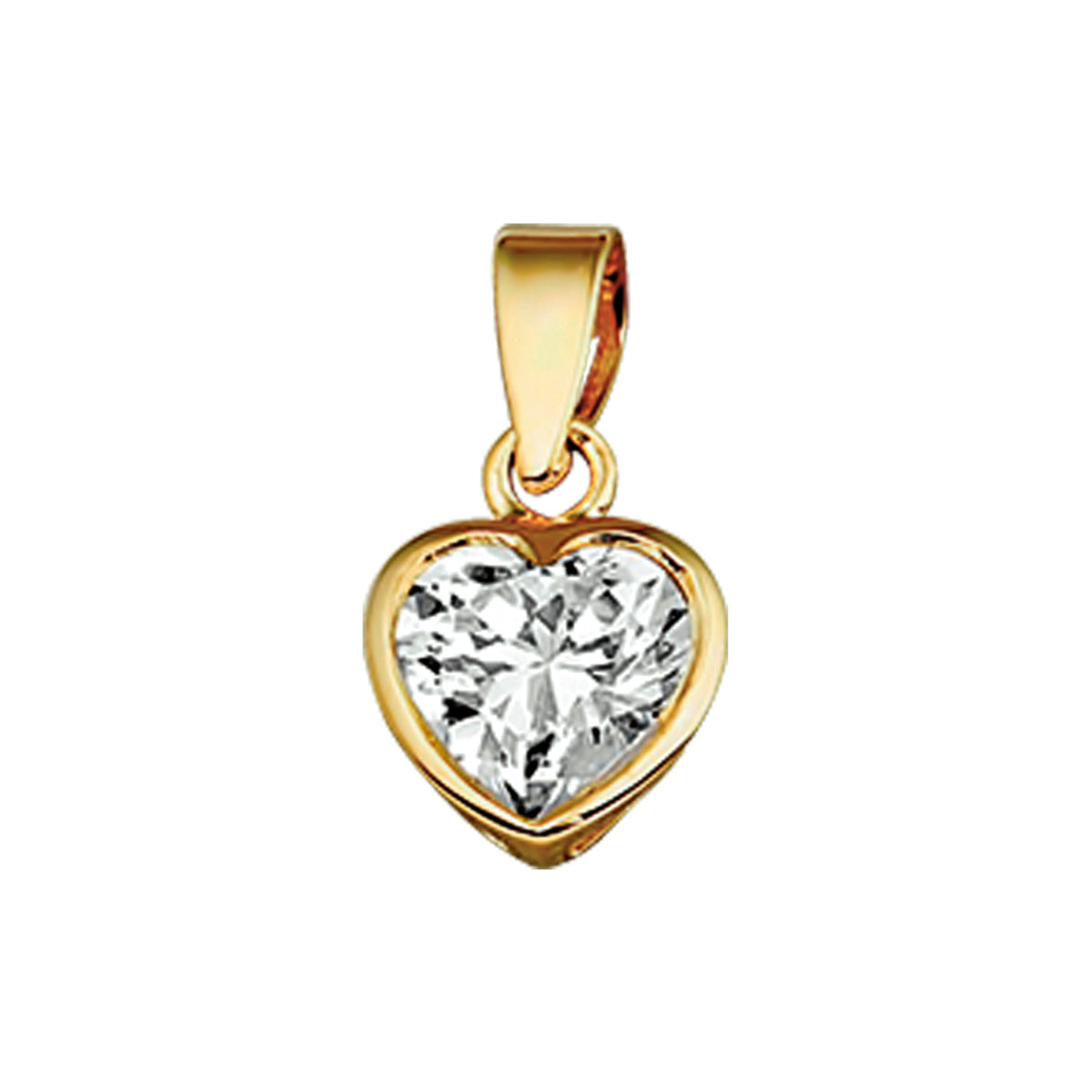 Anhänger Herz Zirkonia 14K Gelbgold