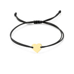 graveerarmband hartje polyester zwart max. 20 cm 14K goud met rubber/nylon/leer